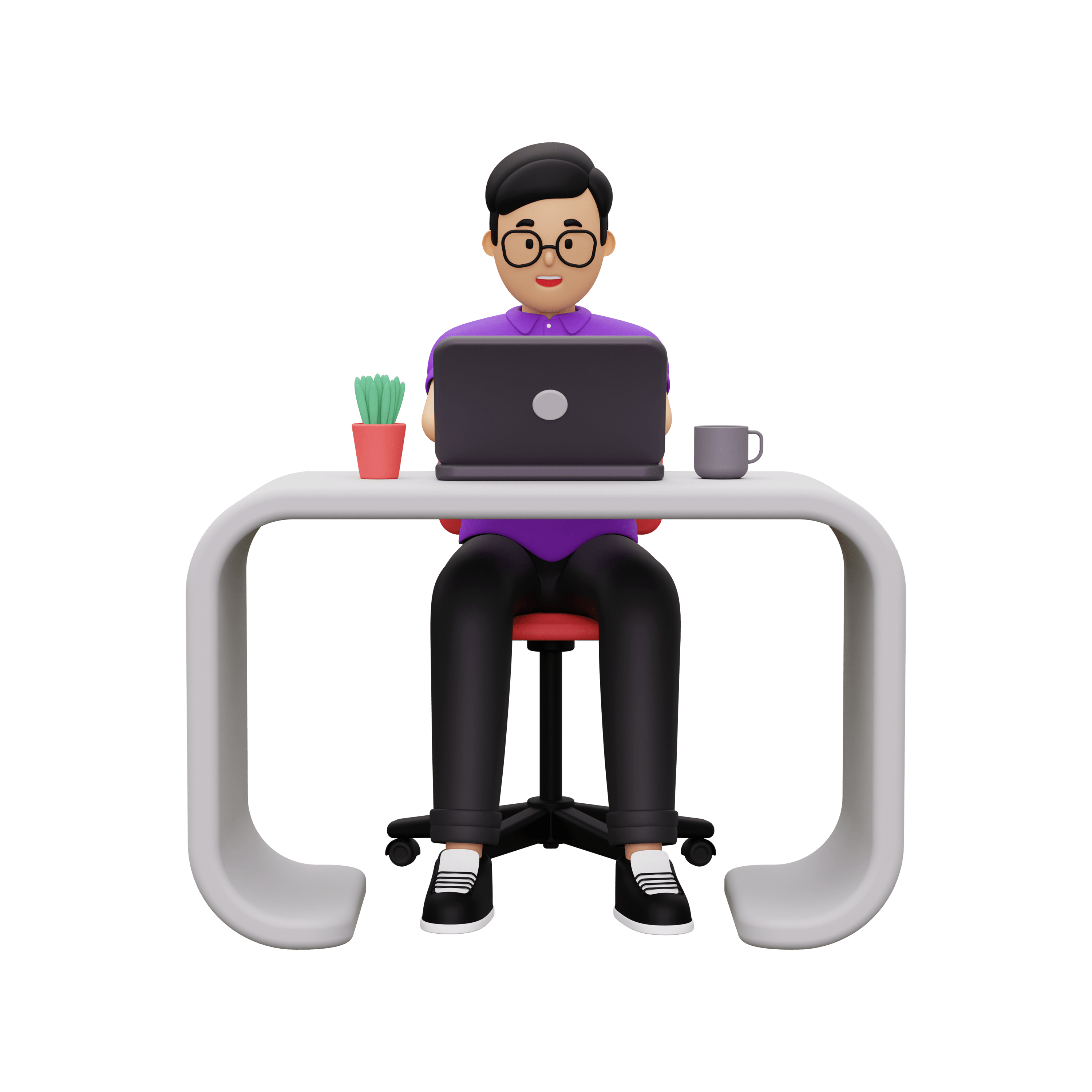 Business Man with Laptop